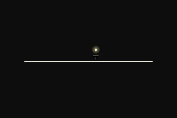 A long thin gold line on black with one short slice lifted just above it